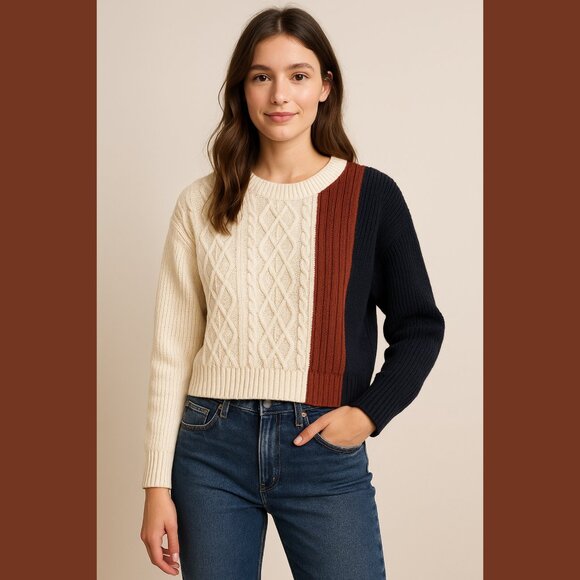 Banana Republic, Color Block Knit Sweater, Sz S - Picture 1 of 9